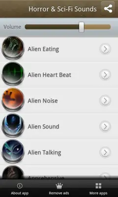 Horror and Sci-Fi Sounds android App screenshot 2